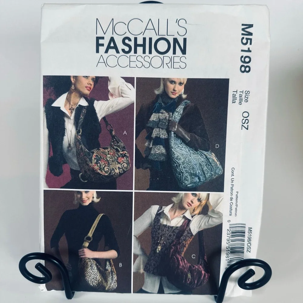 McCall's Sewing Pattern M5198 Hobo Bags OSZ Uncut Factory Folded